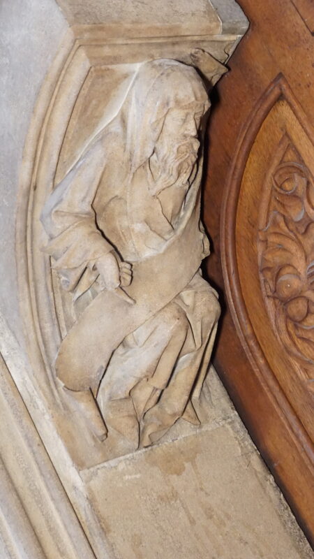 Linke Konsolfigur/ Prophet · Rechte: Archiv der Dombauhütte St.Stephan