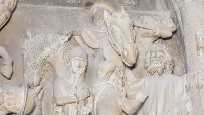 Tympanon Fragment: Bekehrungs-Szene · Rechte: Archiv der Dombauhütte St.Stephan