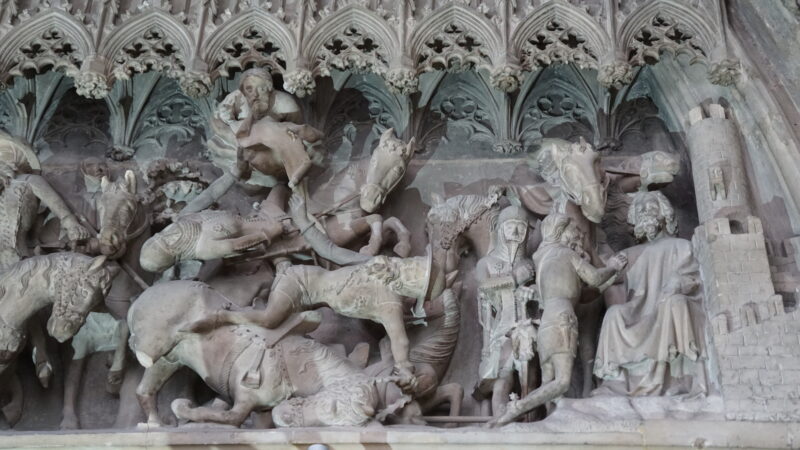 Tympanon untere Fragment: Sturz und Bekehrungs-Szenen · Rechte: Archiv der Dombauhütte St.Stephan